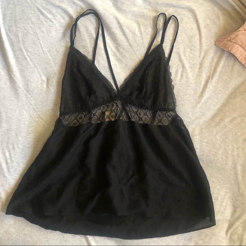 Black Lace Babydoll Lingerie Top